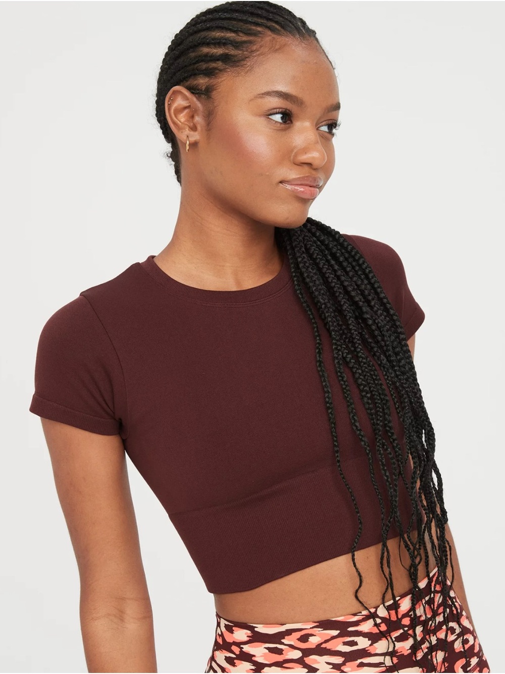 aerie Chocolate Brown Cropped Tee